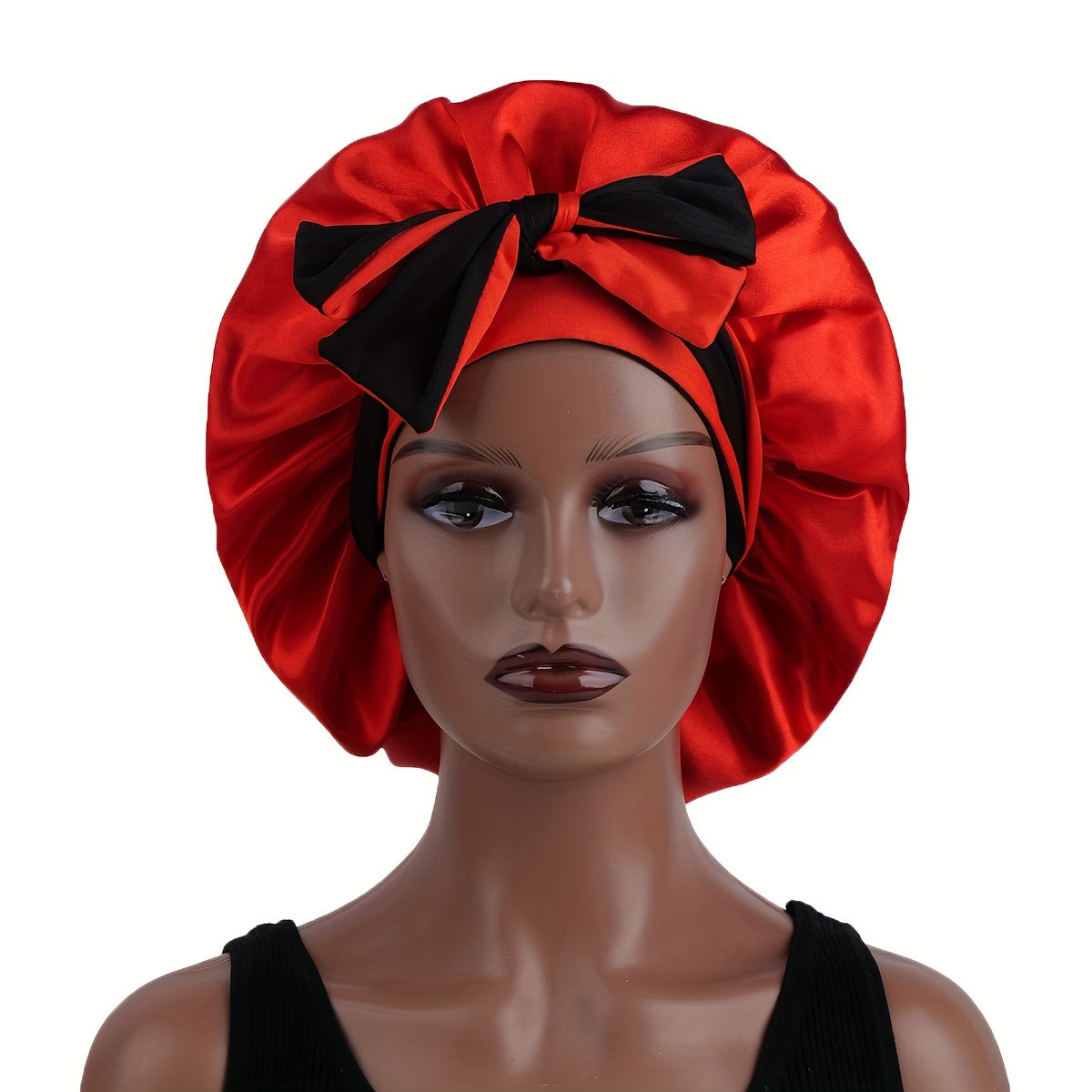 1pc Double-Layered Reversible Sleep Satin Bonnet with Long Straps, Hair Care Accessory for Women, Beauty Salon Hair Tools